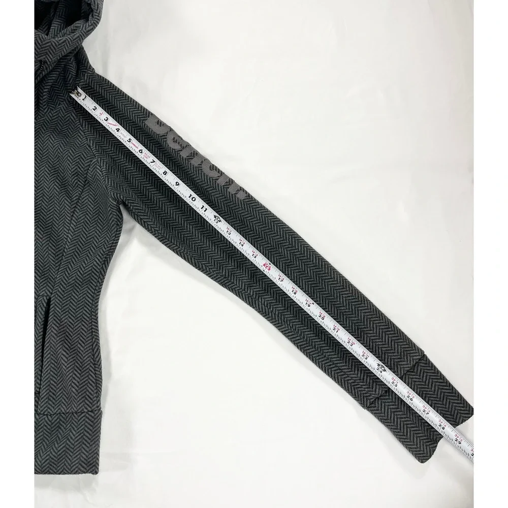 Bench Slinker II Herringbone Fleece Jacket‎ Womens XS Gray Hooded Gorpcore Coat